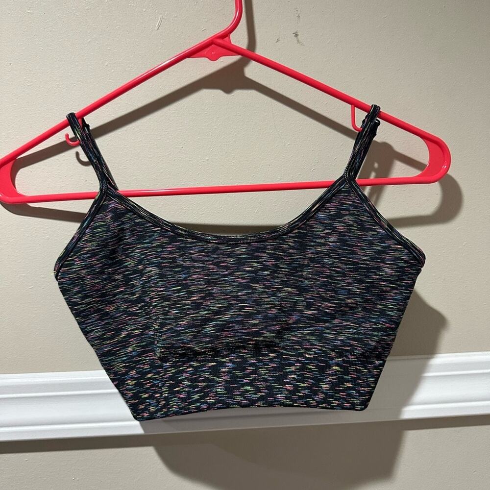 Colorful and Black Sports Bra